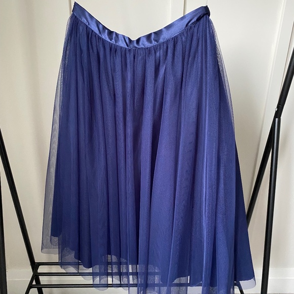 Navy A-Line Midi Tulle Skirt S - Marina - Picture 1 of 3